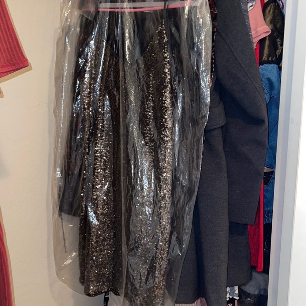 Mini gold cocktail dress